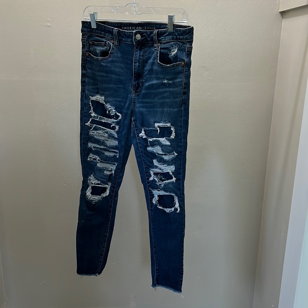 American eagle. Next level stretch distressed jeans. Like new condition. Size 12
